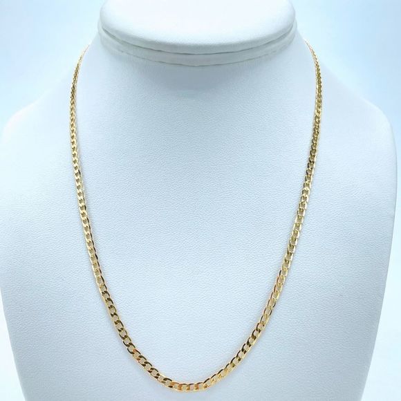 18k Gold Filled Cuban Link Chain 3mm Unisex Necklace